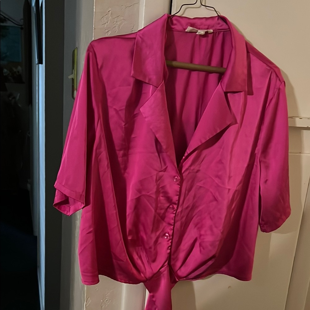Pink Satin Women's Top